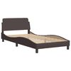 vidaXL Bett mit Matratze "Hvar" Dunkelbraun 100x200 cm Stoff