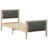 vidaXL Bettgestell Braun und Dunkelgrau 75 x 190 cm Massivholz Kiefer