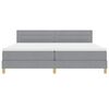vidaXL LED Boxspringbett mit Matratze Hellgrau 200 x 200 cm Stoff