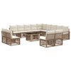 vidaXL Gartensofa-set 14 stk. Beige und Cremewei&szlig; Poly-Rattan