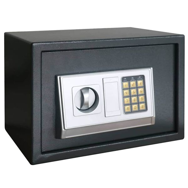 vidaXL Digitaler Safe mit Schloss Dunkelgrau 35 x 25 x 25 cm Stahl