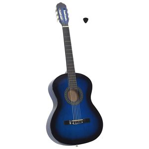 vidaXL Klassikgitarre f&uuml;r Anf&auml;nger Blau 4/4 39" Lindenholz