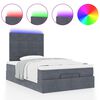 vidaXL Ottoman-Bett mit Matratzen & LEDs Dunkelgrau 120x190 cm Samt
