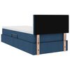 vidaXL Bett mit Stauraum und LED mit Matratze Blau 90 x 190 cm Stoff