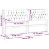 vidaXL Gepolstertes Kopfteil Hellgrau 200 cm Massives Kiefernholz