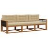 vidaXL Outdoor-Sofagarnitur 3 Stk. Natur und Beige