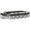 vidaXL 15-tlg. Garten-Essgruppe mit Kissen Schwarz Poly Rattan