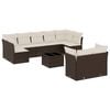 vidaXL 10-tlg. Garten-Sofagarnitur mit Kissen Braun Poly Rattan