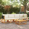 vidaXL 4-tlg. Gartensofa-Set mit Kissen Holz Akazie & Rattan