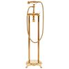 vidaXL Freistehende Badewanne und Wasserhahn 220 L 99,5 cm Golden