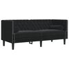 vidaXL 2-tlg. Chesterfield-Sofa-Set mit Nackenrollen Schwarz Samt