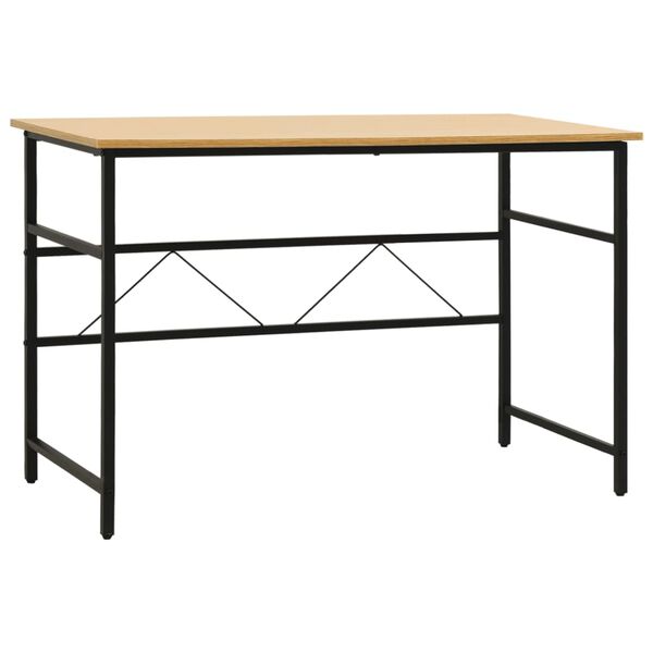 vidaXL Computertisch Schwarz und Eiche Hell 105x55x72 cm MDF und Metall