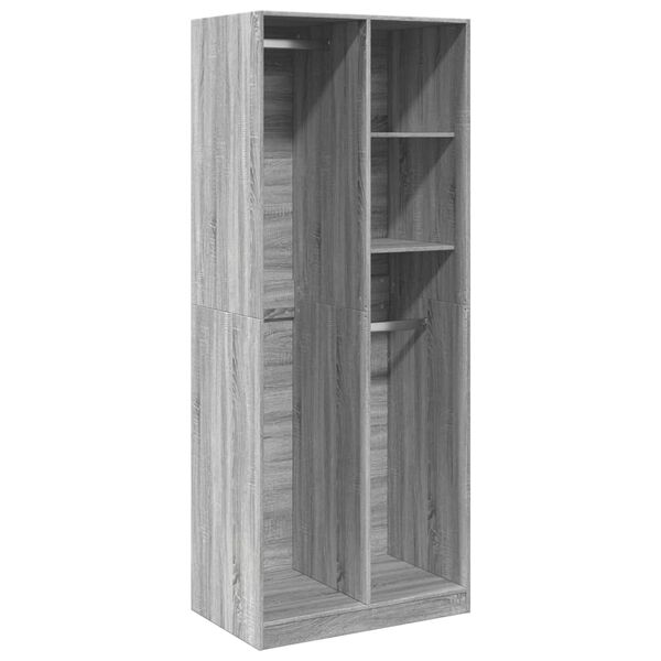 vidaXL Kleiderschrank Grau Sonoma 80x50x200 cm Holzwerkstoff