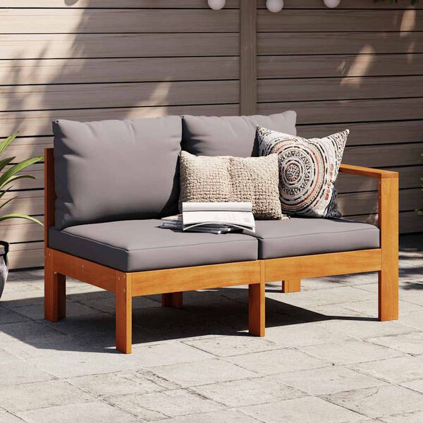 vidaXL Gartensofa mit 1 Armlehne 2-Sitzer Massivholz Akazie