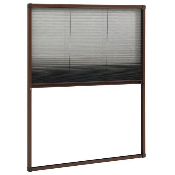 vidaXL Insektenschutz-Plissee f&uuml;r Fenster Aluminium Braun 60x80 cm