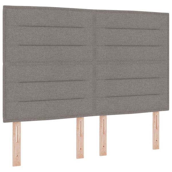 vidaXL Boxspringbett mit Matratze Taupe 140 x 190 cm Stoff
