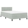 vidaXL Boxspringbett mit Matratze Hellgrau 120 x 190 cm Samt
