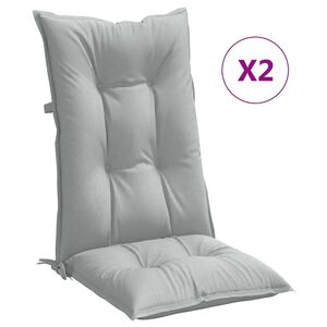 vidaXL Hochlehner-Auflagen 2 Stk. Melange Hellgrau 120x50x7 cm Stoff