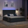 vidaXL Bett mit LED-Lichtleisten Dunkelgrau 200 x 200 cm Samt