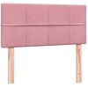 vidaXL Boxspringbett mit Matratze Rosa 90x210 cm Samt