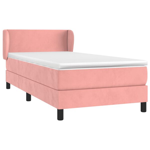 vidaXL Boxspringbett mit Matratze Rosa 80x200 cm Samt