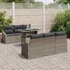 vidaXL Gartensofa-set mit Speicher mit Kissen 7 pcs Grau Poly-Rattan