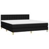 vidaXL Boxspringbett mit Matratze & LED Schwarz 160x200 cm Stoff