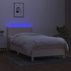 vidaXL Boxspringbett mit Matratze & LED Creme 80x200 cm Stoff
