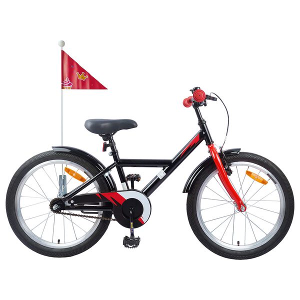 vidaXL Kinderfahrrad 18 Zoll f&uuml;r 5-7 Jahre alt Schwarz