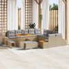vidaXL Gartensofa-set 13 pcs Beige Poly-Rattan