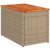vidaXL Garten-Beistelltische 2 Stk. Beige 55x34x37 cm Poly Rattan Holz