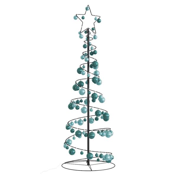 vidaXL LED Weihnachtsbaum mit Kugeln 100 LEDs Warmwei&szlig; 150 cm