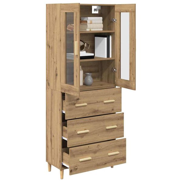 vidaXL Highboard mit Schubladen Artisan-Eiche 69,5 x 34 x 180 cm