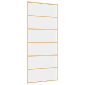 vidaXL Schiebet&uuml;r Golden 90x205 cm ESG-Klarglas und Aluminium