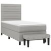 vidaXL Boxspringbett mit Matratze Hellgrau 90x190 cm Stoff