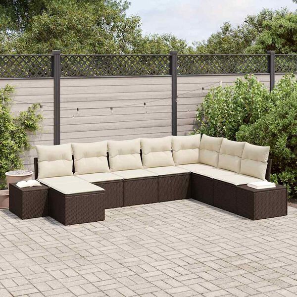 vidaXL Gartensofa-set mit Kissen 8 pcs Poly-Rattan
