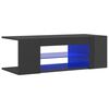 vidaXL TV-Schrank mit LED-Leuchten Hochglanz-Grau 90x39x30 cm