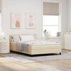 vidaXL Boxspringbett mit Matratze Creme 160 x 200 cm Stoff