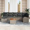 vidaXL Gartensofa-set mit Kissen mit Speicher 8 pcs Grau Poly-Rattan