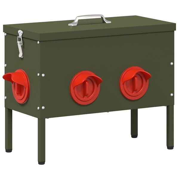 vidaXL H&uuml;hnerf&uuml;tterer 2 pcs Olive Gr&uuml;n 41,5 x 20,5 x 33 cm