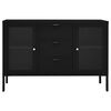 vidaXL Sideboard Schwarz 105x35x70 cm Stahl und Hartglas
