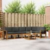 vidaXL Outdoor-Sofagarnitur mit Kissen 7 pcs Natur und Anthrazit