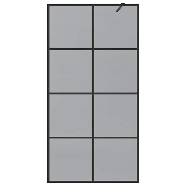 vidaXL Walk-in Duschwand Schwarz 100 x 195 cm Geh&auml;rtetes Glas