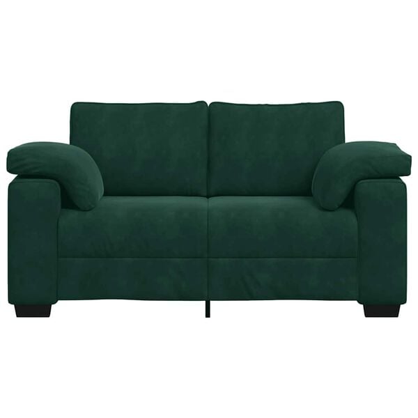 vidaXL Zweisitzer-Sofa Dunkelgr&uuml;n 160x77x82 cm Samt