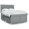 vidaXL Boxspringbett mit Matratze Hellgrau 160x200 cm Stoff