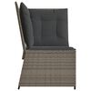 vidaXL Garten-Ecksofa mit Kissen Grau Poly Rattan