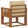 vidaXL Outdoor-Sofa Massives Akazienholz und Polyester Natur