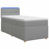 vidaXL Boxspringbett mit Matratze und LED Hellgrau 90 x 190 cm Stoff
