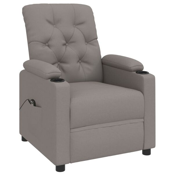 vidaXL Relaxsessel Elektrisch Taupe Stoff