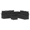vidaXL Sofa Set 8 stk. Schwarz Polyrattan und Stahl